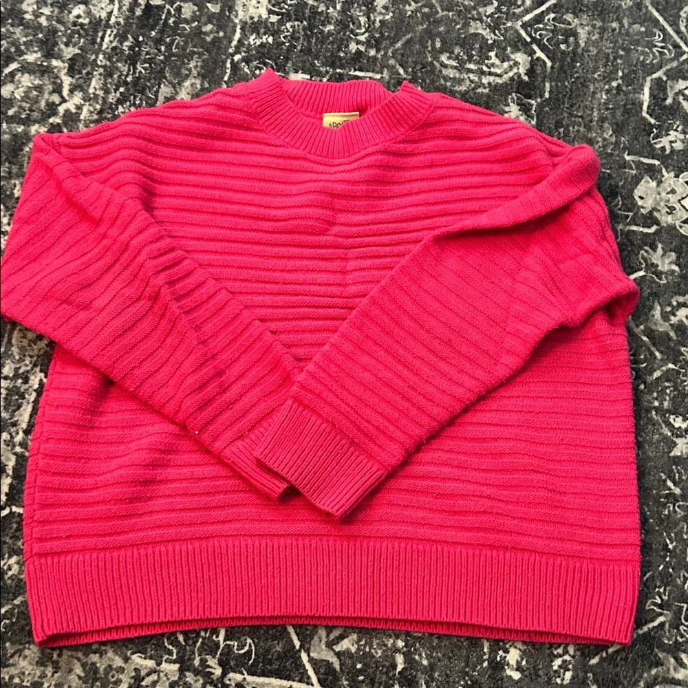 Kids Pink Ribbed Sweater - Picture 1 of 4